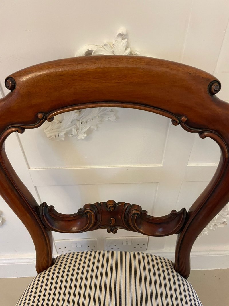 Antique Victorian Mahogany Carved Set of 6 Dining Chairs - Image 10